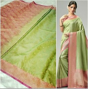 Banarasi silk saree with stone work